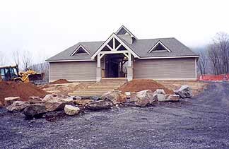 Commercial property entrance with professional landscape design